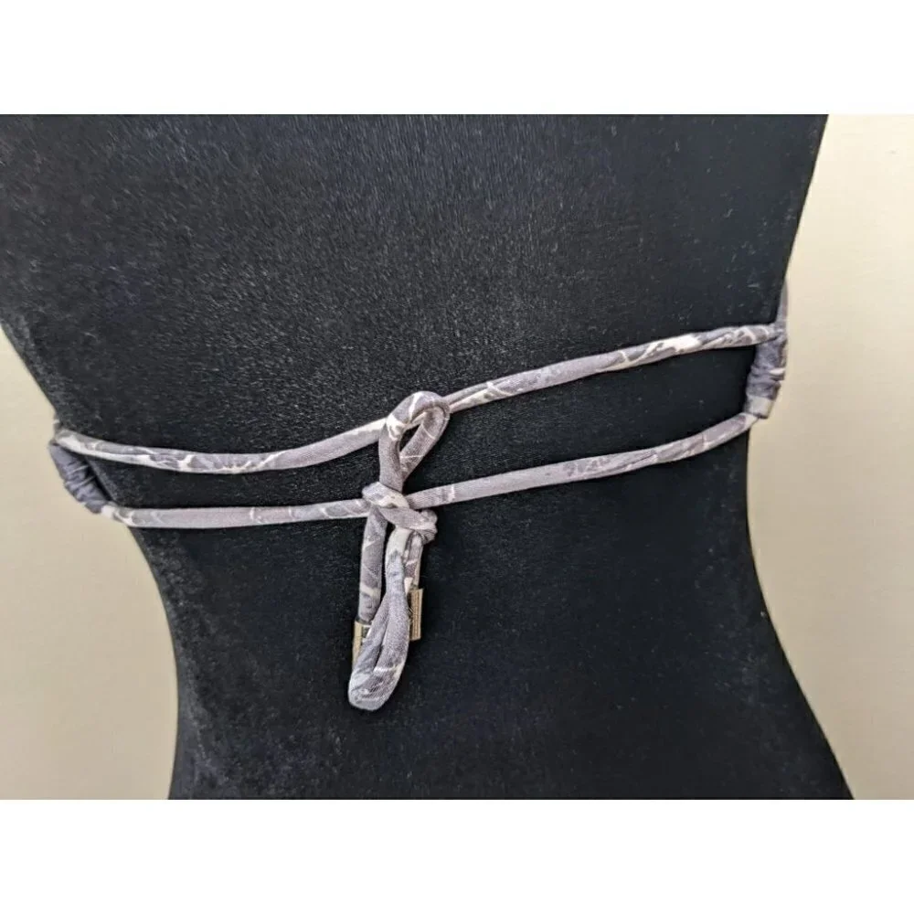 MICHAEL KORS BIKINI Top Size P Gray Paint Splatter Bin C